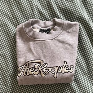 The Kooples Cropped Light Gray Logo Sweatshirt